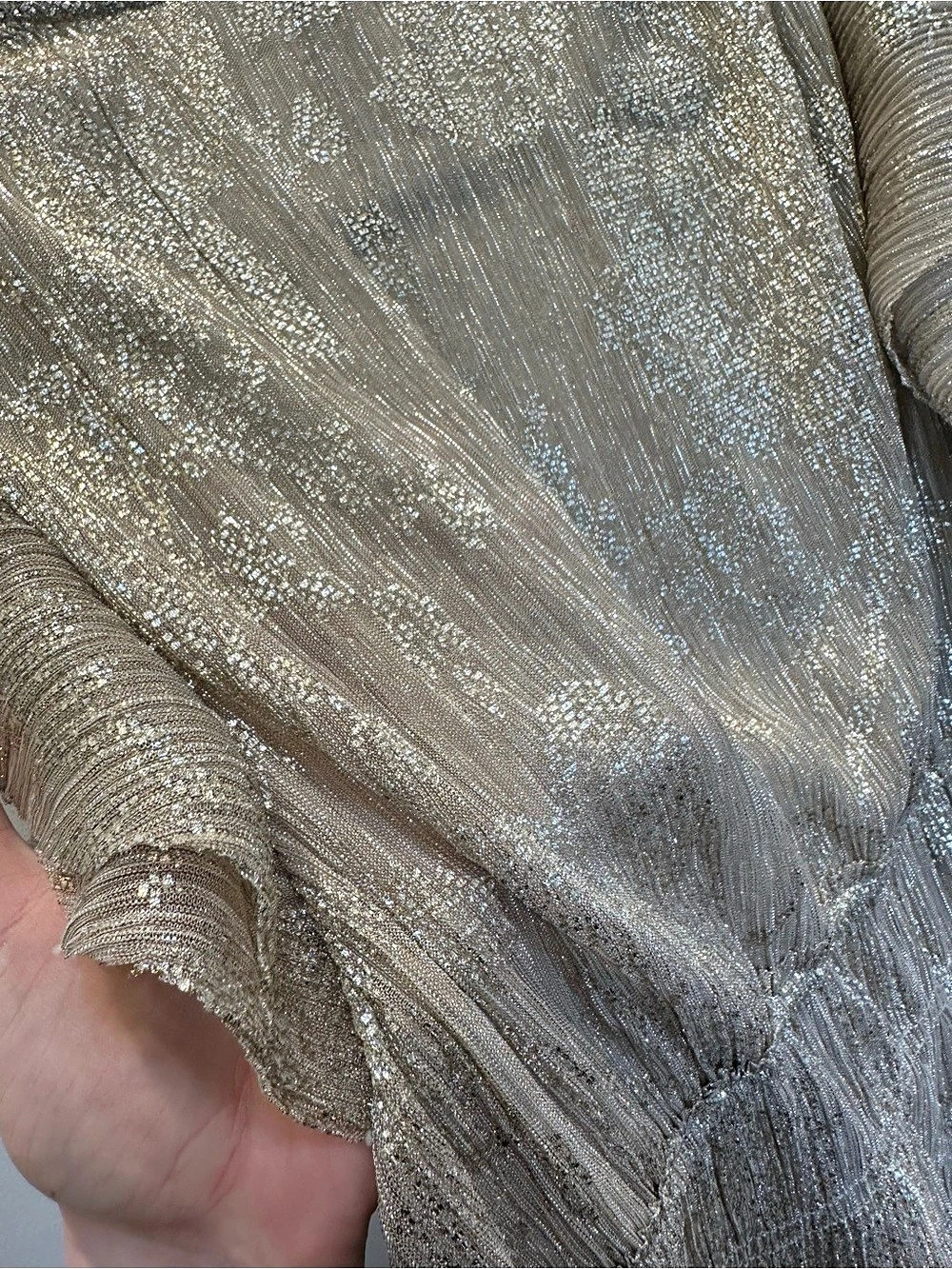 Anthropologie Smocked Metallic Short-Sleeve Top - Picture 6 of 6